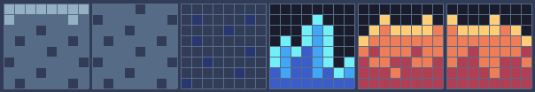 Tiles 7 (cave rock with a top edge), 8 (cave rock), 32 (cave wall, the background), 27 (crystal), 14 and 15 (lava, two frames).