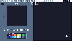 Drawing sprite 256: the outline, the fill, then the details, one color at a time. A slip on the feet is undone with Ctrl+Z.