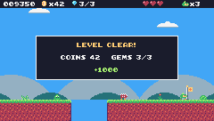 The level-clear box.